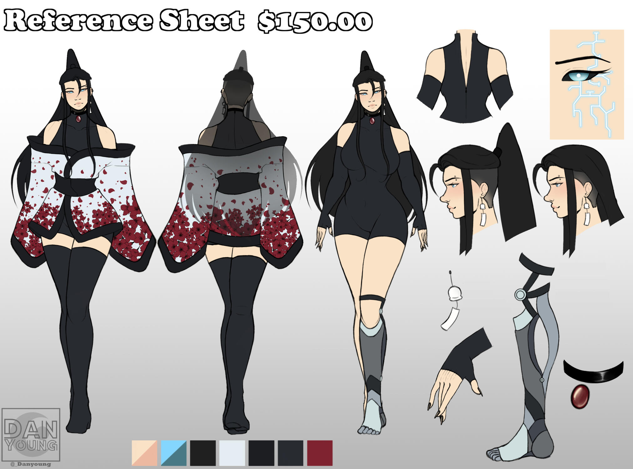 Full body clothed and naked | Profile | Hand | Eye | 2 Accessories